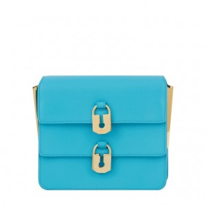 Lancel Idylle M Flap Schultertaschen Damen Blau | XDE3998TK