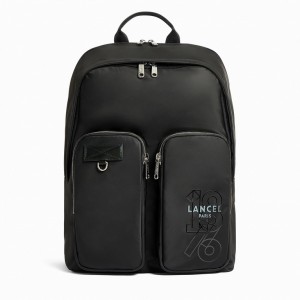 Lancel Leo 2 Compartment Rucksack Herren Schwarz | SYS9186NS