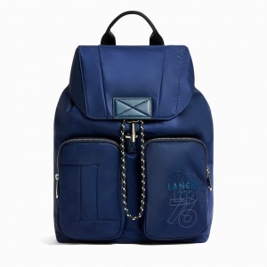 Lancel Leo Flap Rucksack Herren Dunkelblau | LBM8216TN