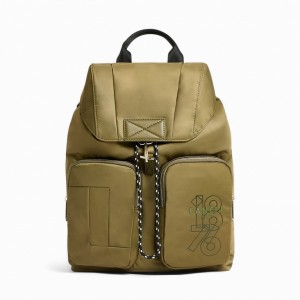 Lancel Leo Flap Rucksack Herren Dunkelkhaki | LSK5969TS