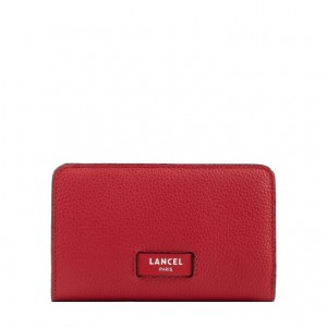 Lancel Ninon Compact Rectangular Zipped Geldbörse Damen Rot | TEA8078YE