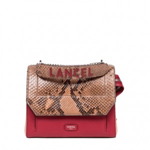 Lancel Ninon Flap Handtasche Damen Braun Rot | CDS4987JN