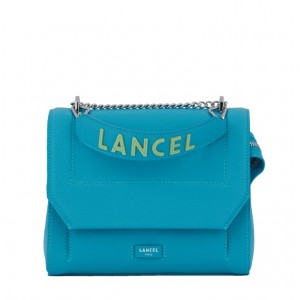 Lancel Ninon M Flap Schultertaschen Damen Blau | SGR69LI