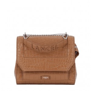 Lancel Ninon M Flap Schultertaschen Damen Braun | HFH4779AE