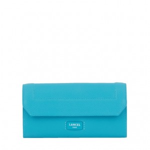 Lancel Ninon Slim Flap Geldbörse Damen Blau | MZY3444KJ