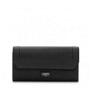 Lancel Ninon Slim Flap Geldbörse Damen Schwarz | YJV282KD