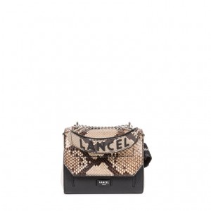 Lancel Ninon With Flap Crossbody Taschen Damen Schwarz Weiß | IVW2655IO