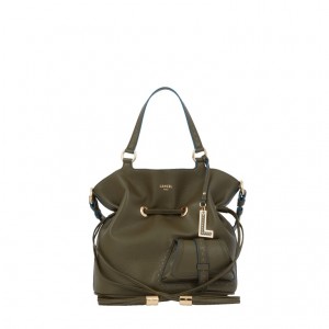 Lancel Premier Flirt M Bucket Tasche Damen Dunkelkhaki | MAB3028HJ