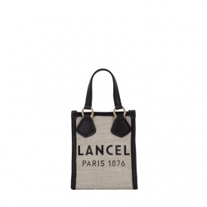 Lancel Summer Mini Vertical Tragetaschen Damen Schwarz Beige | FDK6095PR