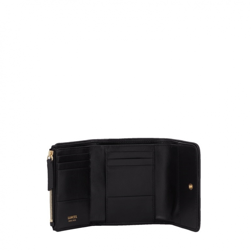 Lancel Cameleon Rectangular Flap Compact Geldbörse Damen Schwarz | JRC574RT