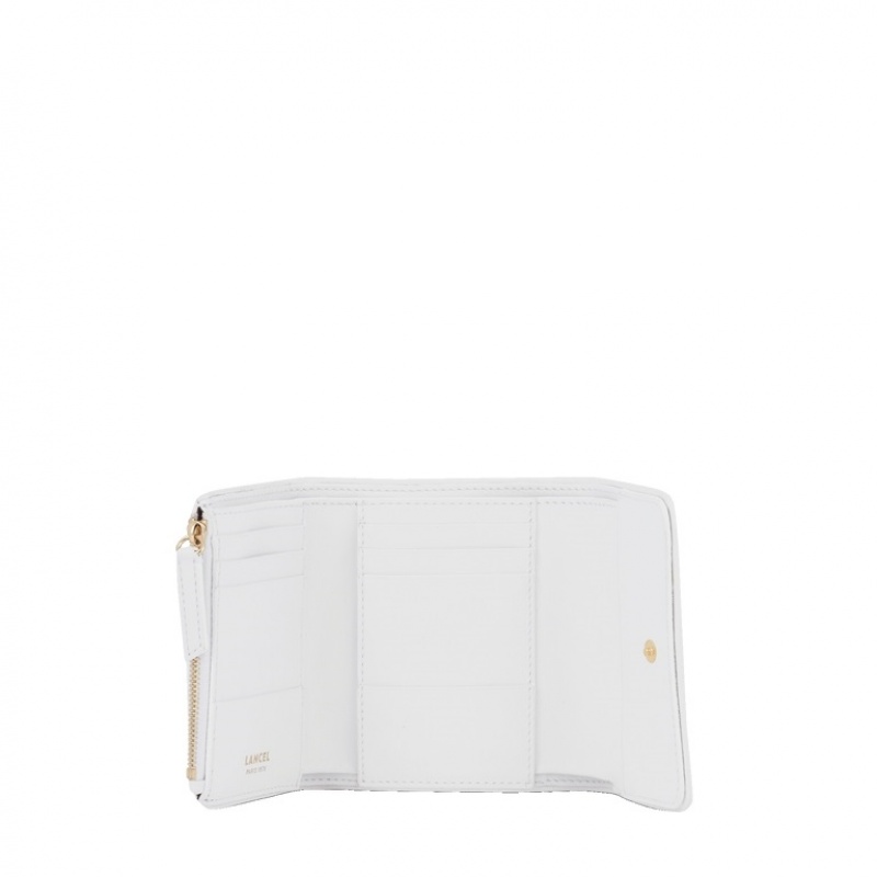 Lancel Cameleon Rectangular Flap Compact Geldbörse Damen Weiß | JVQ3769ZE