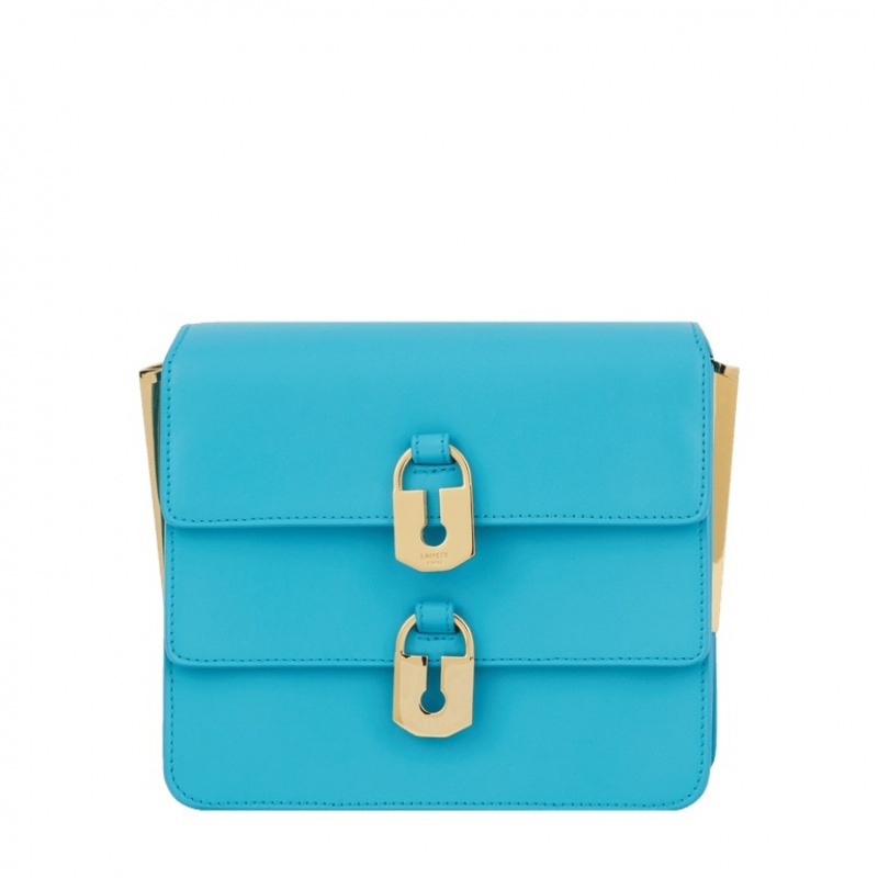 Lancel Idylle M Flap Schultertaschen Damen Blau | XDE3998TK