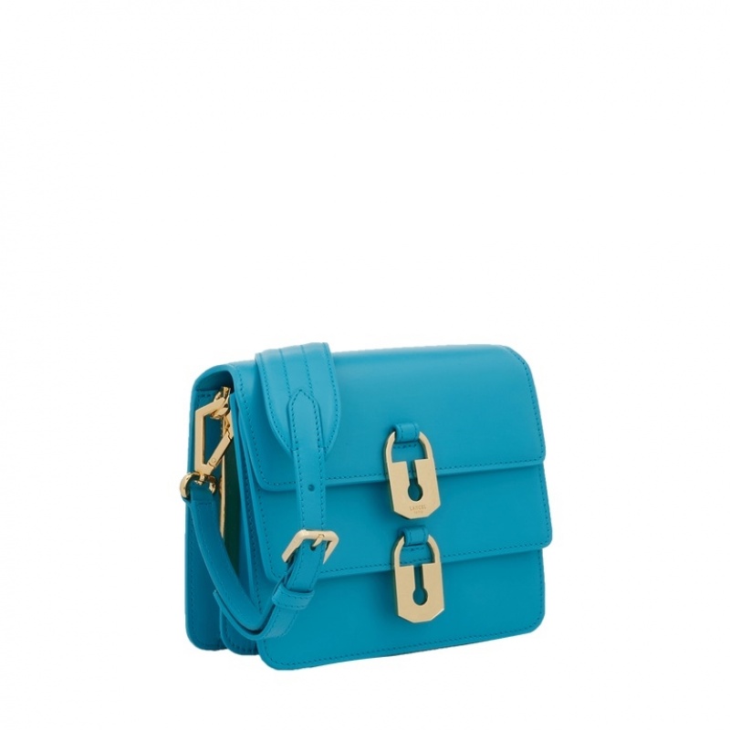 Lancel Idylle Mini Flap Schultertaschen Damen Blau | CYF6922EJ