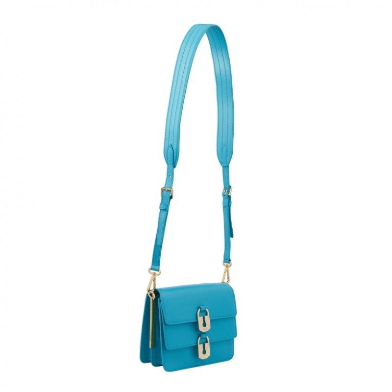 Lancel Idylle Mini Flap Schultertaschen Damen Blau | CYF6922EJ