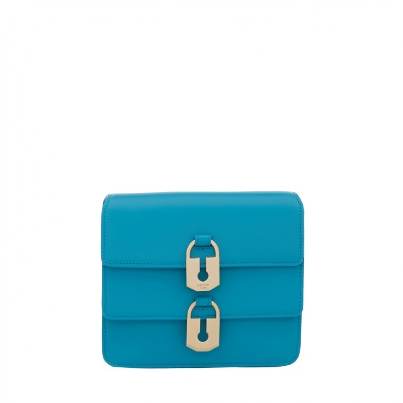 Lancel Idylle Mini Flap Schultertaschen Damen Blau | CYF6922EJ