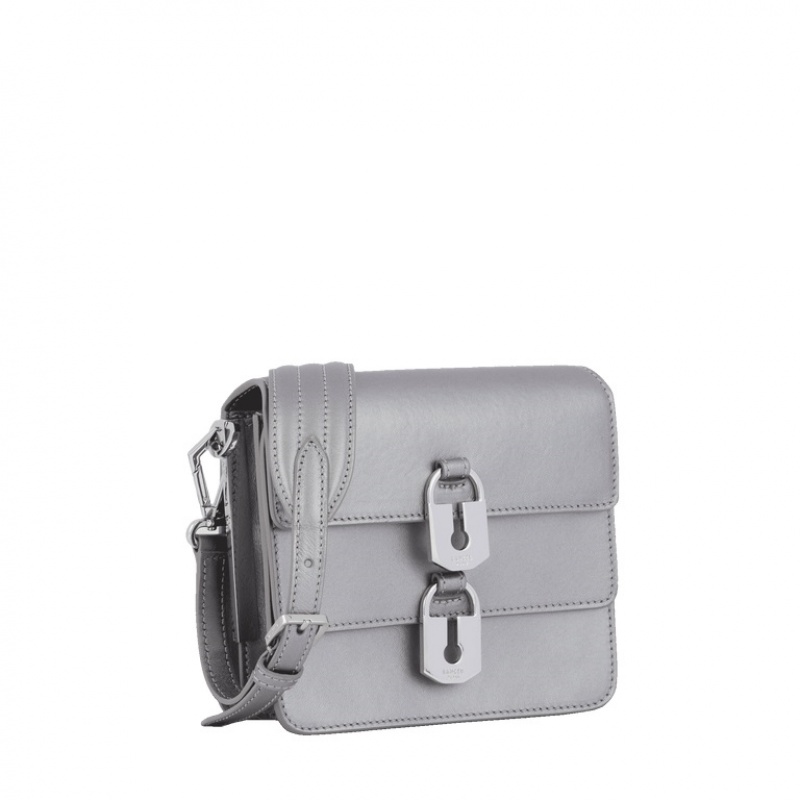 Lancel Idylle Mini Flap Schultertaschen Damen Silber | SDZ7271VJ