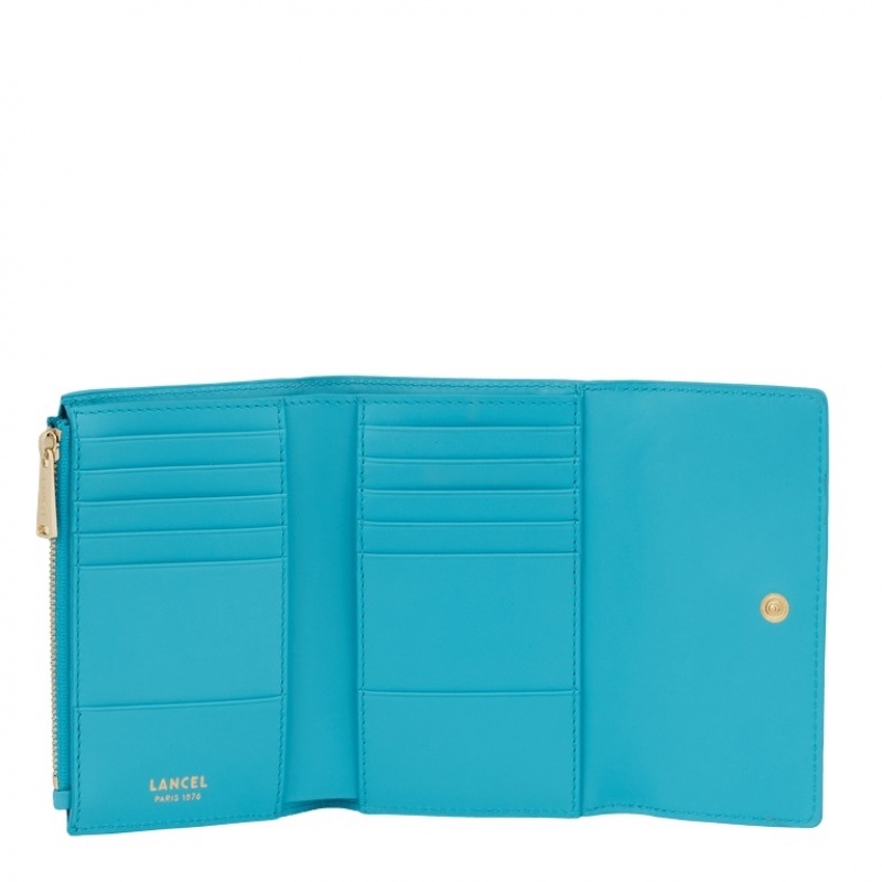 Lancel Idylle Rectangular Flap Compact Geldbörse Damen Blau | SKZ2870LA