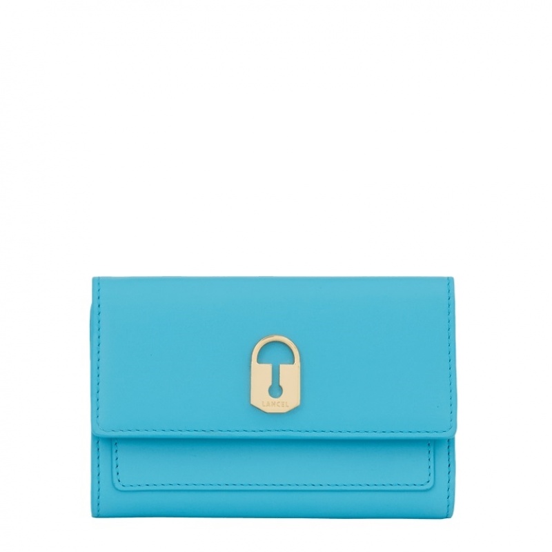 Lancel Idylle Rectangular Flap Compact Geldbörse Damen Blau | SKZ2870LA