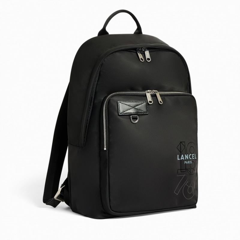 Lancel Leo 1 Compartment Rucksack Herren Schwarz | FDS579KR