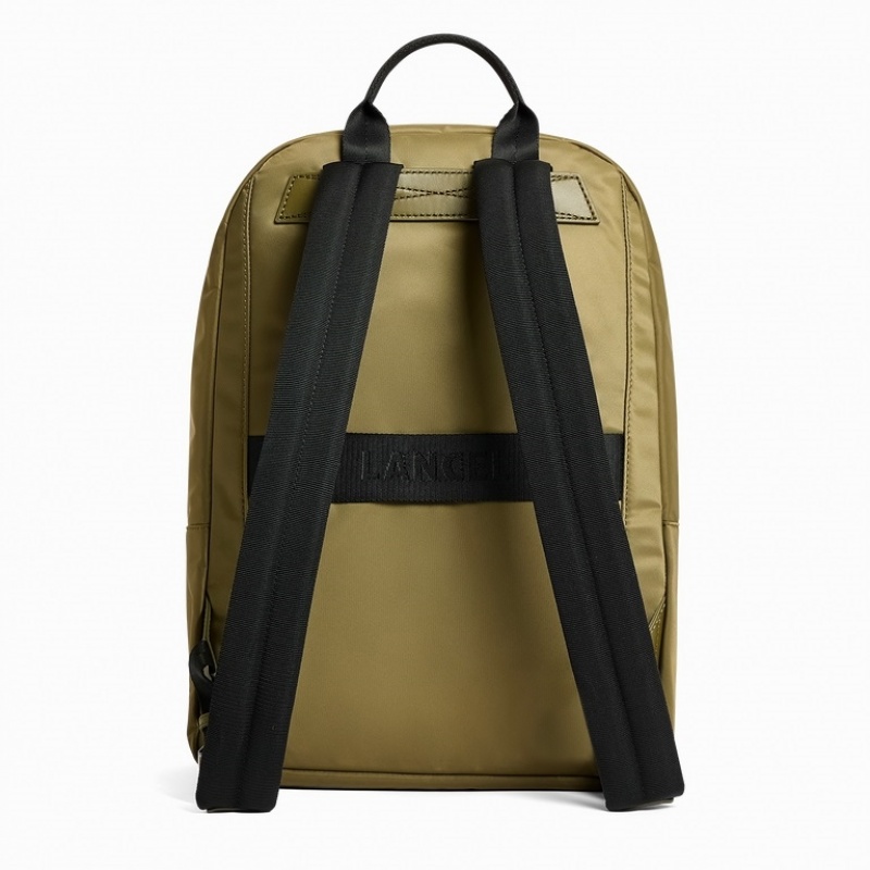 Lancel Leo 1 Compartment Rucksack Herren Dunkelkhaki | GNP1598DO