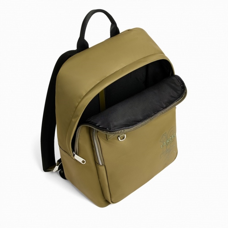 Lancel Leo 1 Compartment Rucksack Herren Dunkelkhaki | GNP1598DO