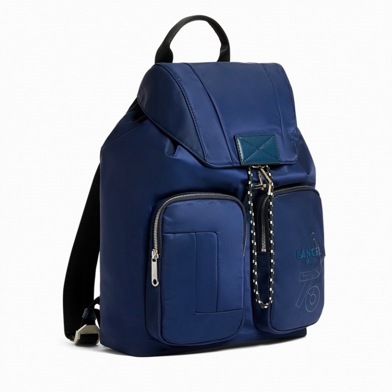 Lancel Leo Flap Rucksack Herren Dunkelblau | LBM8216TN