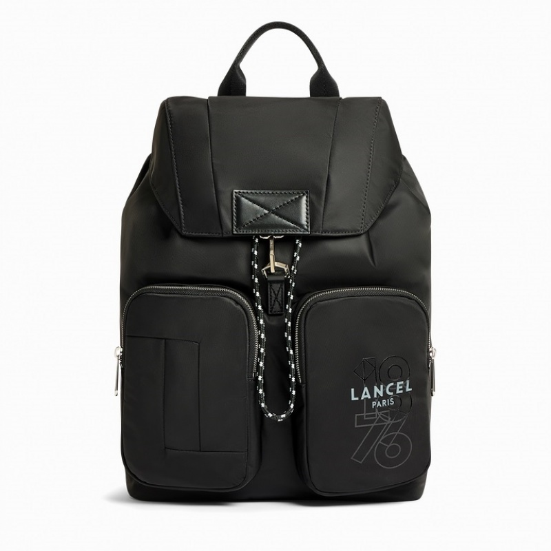 Lancel Leo Flap Rucksack Herren Schwarz | MNW8312DA