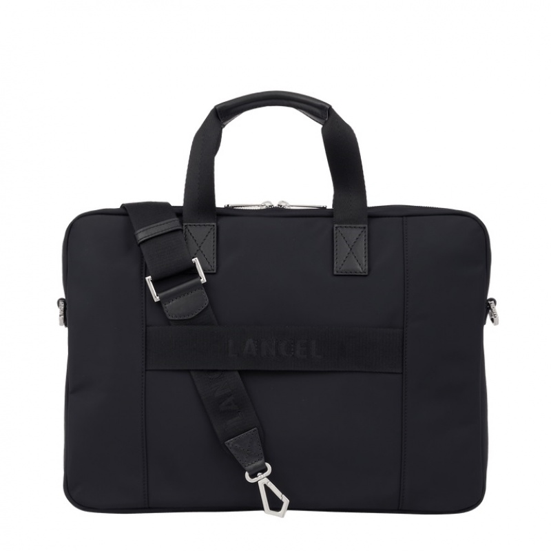 Lancel Leo Slim Document Aktentaschen Herren Schwarz | COV2125PR