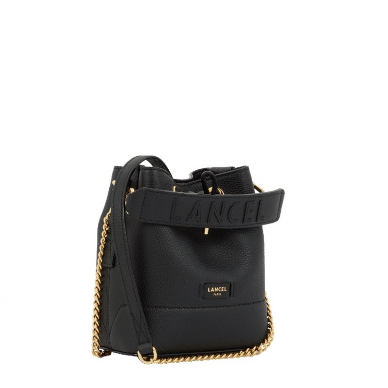 Lancel Ninon Bucket Tasche Damen Schwarz Gold | KIV2165ZQ