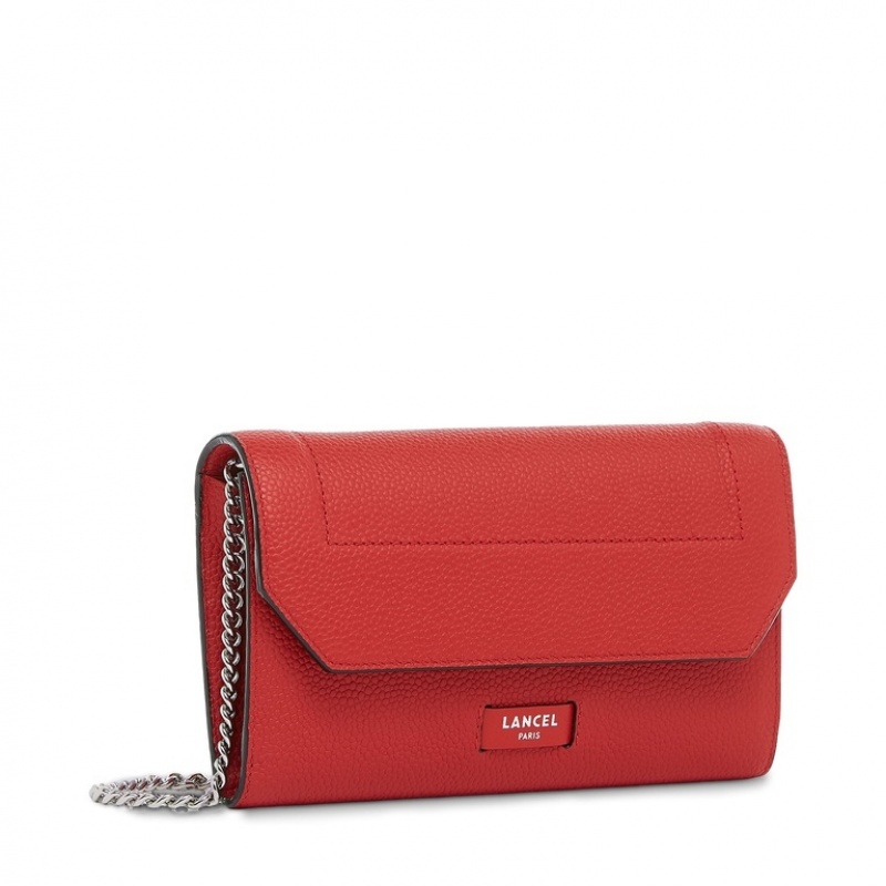 Lancel Ninon Chain Wallet Unterarmtasche-Taschen Damen Rot | UTM5471ZR