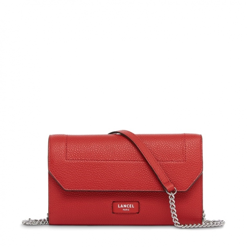 Lancel Ninon Chain Wallet Unterarmtasche-Taschen Damen Rot | UTM5471ZR