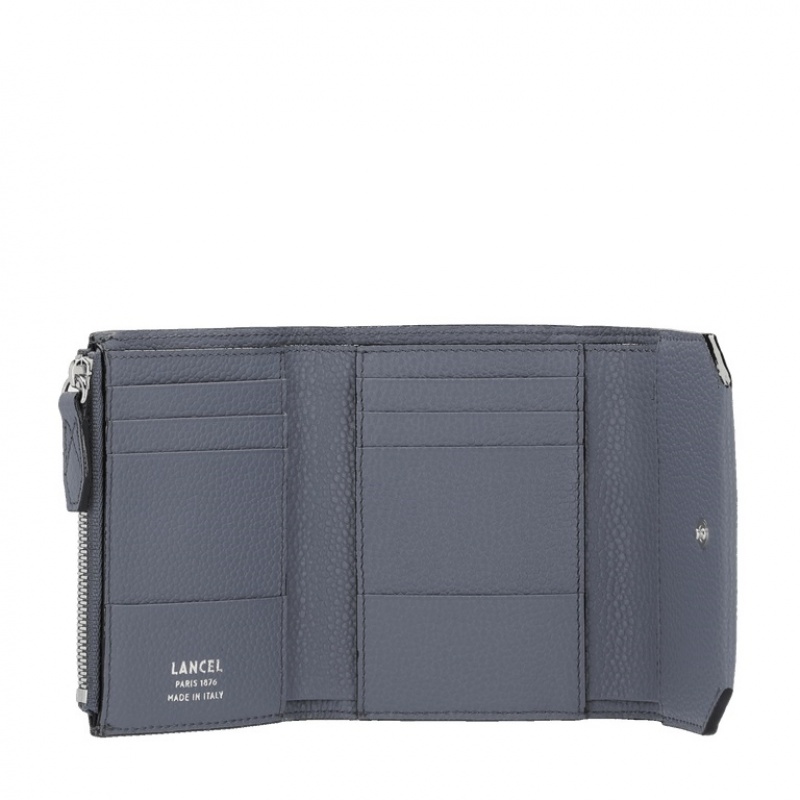 Lancel Ninon Compact Medium Flap Geldbörse Damen Grau | ZHQ3311BG