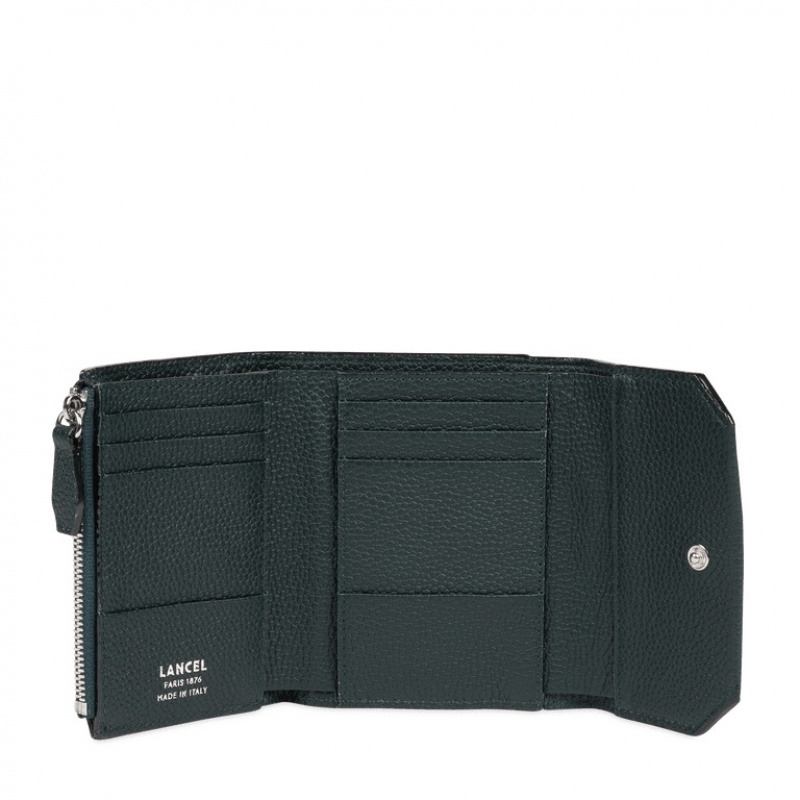 Lancel Ninon Compact Medium Flap Geldbörse Damen Dunkelgrün | LMZ9223VJ