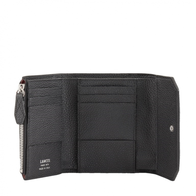 Lancel Ninon Compact Medium With Flap Geldbörse Damen Schwarz | XAA6397EA