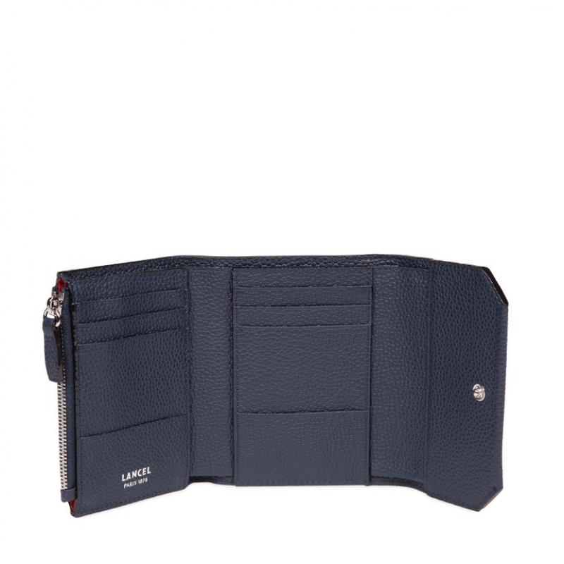 Lancel Ninon Compact Medium With Flap Geldbörse Damen Dunkelblau | UOM1647JO