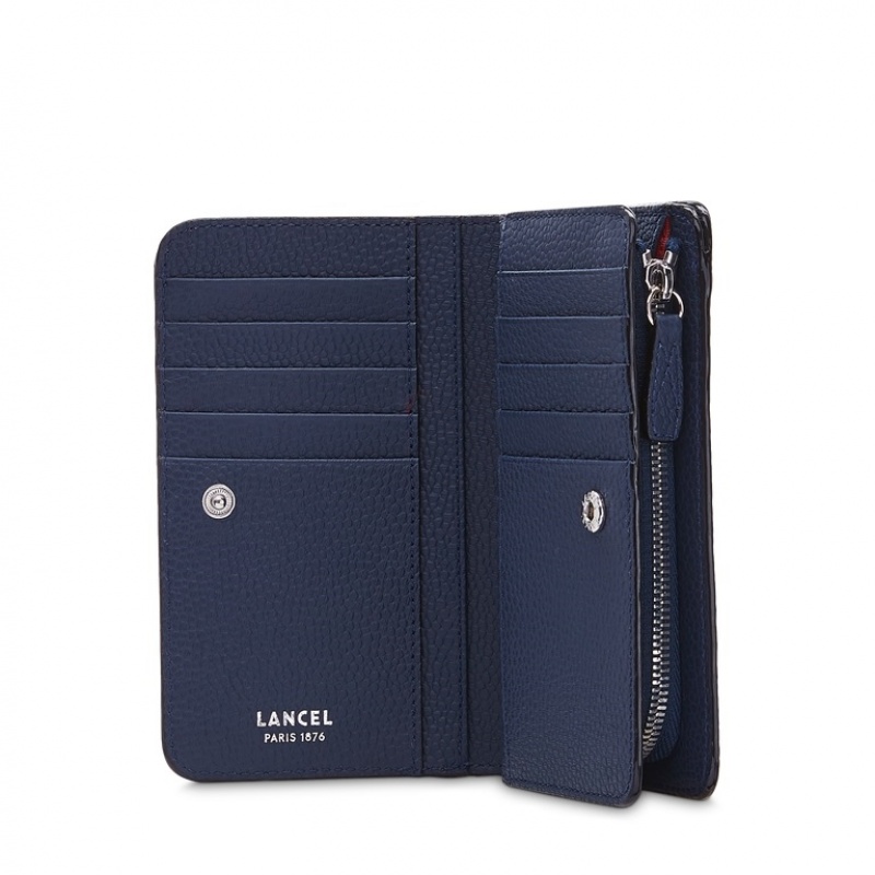 Lancel Ninon Compact Rectangular Zipped Geldbörse Damen Dunkelblau | ADT5780TZ