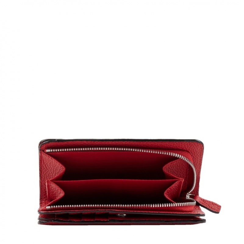 Lancel Ninon Compact Rectangular Zipped Geldbörse Damen Rot | TEA8078YE