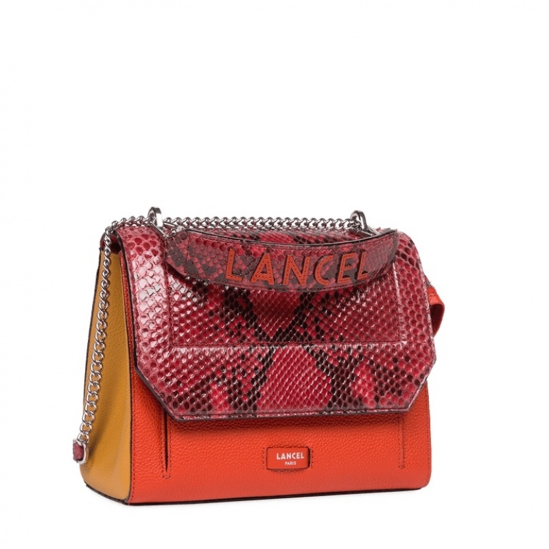 Lancel Ninon Flap Handtasche Damen Rot Orange | MUR7219DQ