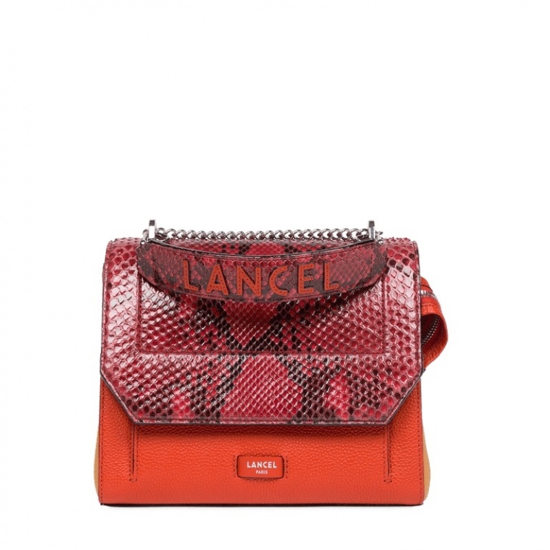 Lancel Ninon Flap Handtasche Damen Rot Orange | MUR7219DQ