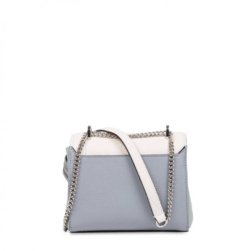 Lancel Ninon Flap Handtasche Damen Weiß Blau | QXT9058PN