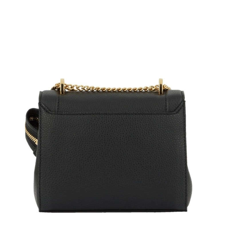 Lancel Ninon Flap Schultertaschen Damen Schwarz Gold | BGI8034SI