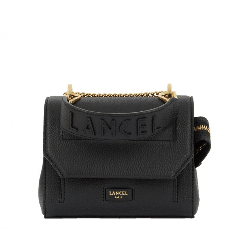 Lancel Ninon Flap Schultertaschen Damen Schwarz Gold | BGI8034SI