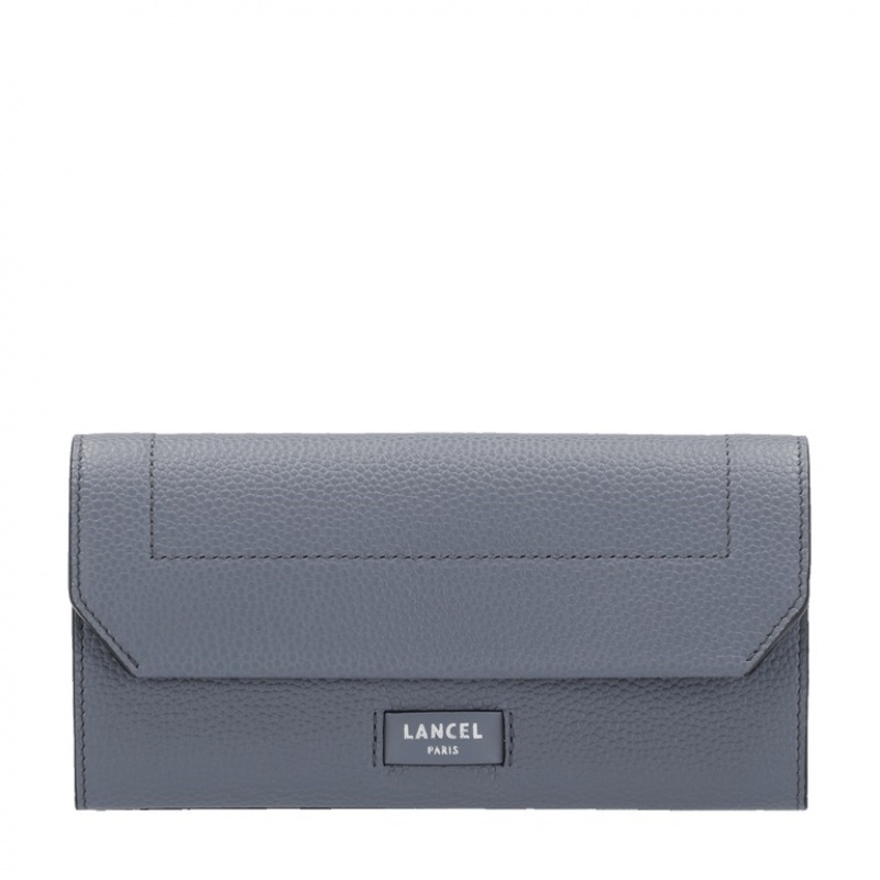 Lancel Ninon Flap Slim Geldbörse Damen Grau | RPH1723OX