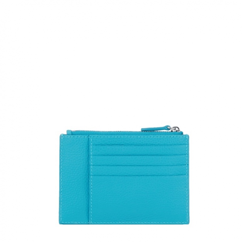 Lancel Ninon L Zip Kartenhülle Damen Blau | YWN4990ZM