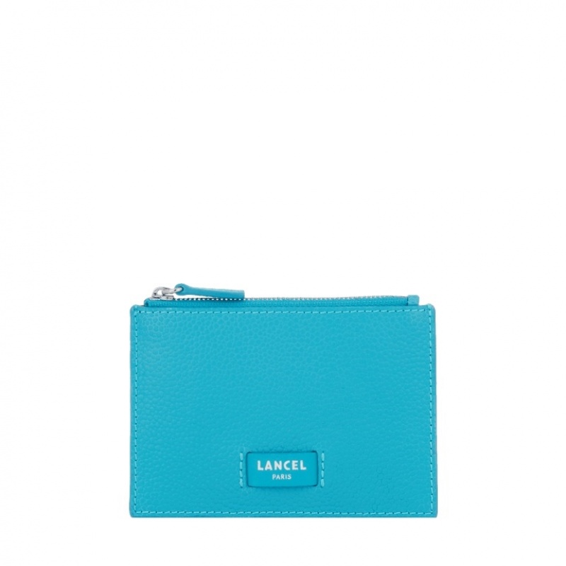 Lancel Ninon L Zip Kartenhülle Damen Blau | YWN4990ZM