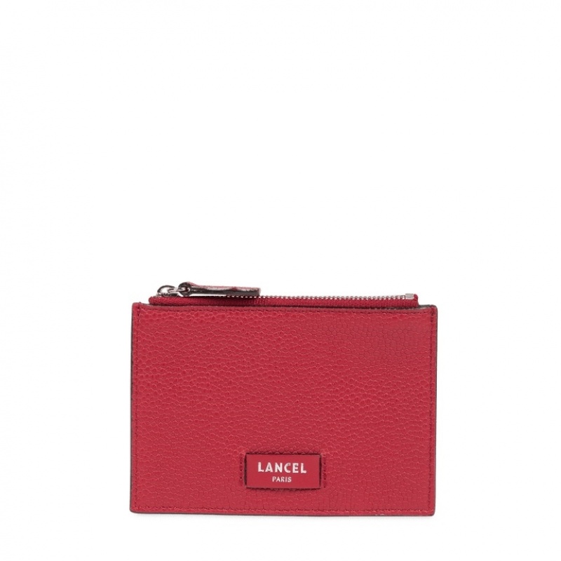 Lancel Ninon L Zipped Kartenhülle Damen Rot | GVQ2536DD