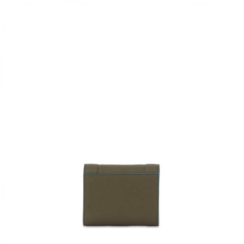 Lancel Ninon M Flap Compact Geldbörse Damen Dunkelkhaki | QEO1736QQ