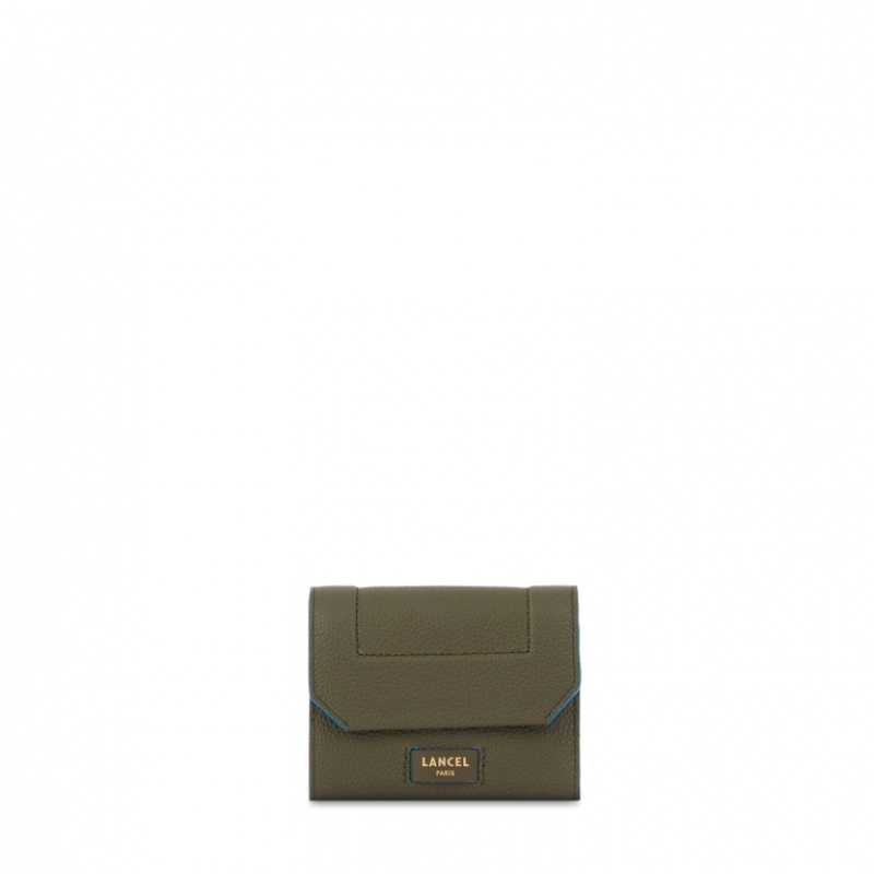 Lancel Ninon M Flap Compact Geldbörse Damen Dunkelkhaki | QEO1736QQ