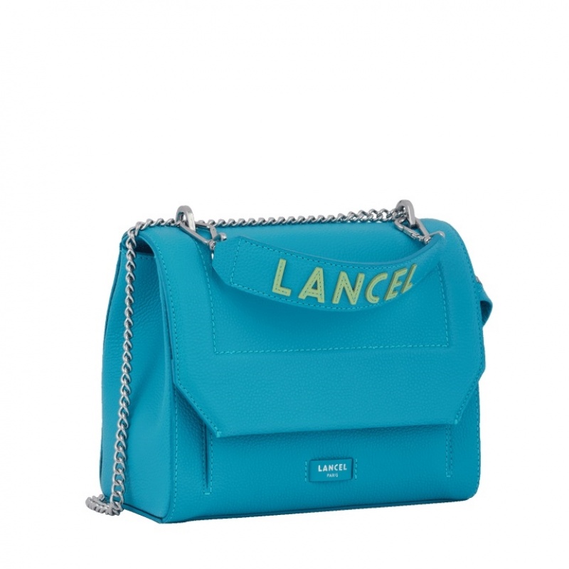 Lancel Ninon M Flap Schultertaschen Damen Blau | SGR69LI