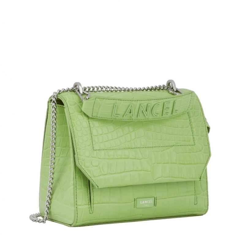 Lancel Ninon M Flap Schultertaschen Damen Grün | OAQ8130AR